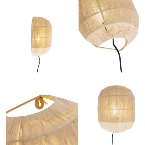 QAZQA riki - Applique murale avec interrupteur - 1 lumière - L 15 cm - Beige - Oriental - éclairage intérieur - Salon I Chambre I Cuisine I Salle à manger