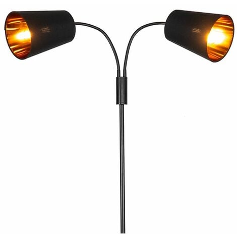 QAZQA carmen - Lampe sur pied bras articulé - 2 lumière - H 160 cm - Noir - Moderne - éclairage intérieur - Salon I Chambre I Cuisine I Salle à manger