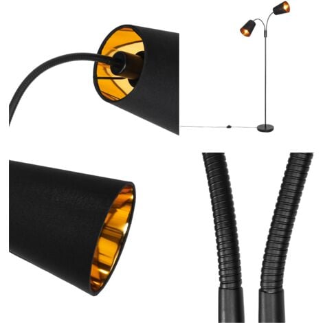 QAZQA carmen - Lampe sur pied bras articulé - 2 lumière - H 160 cm - Noir - Moderne - éclairage intérieur - Salon I Chambre I Cuisine I Salle à manger
