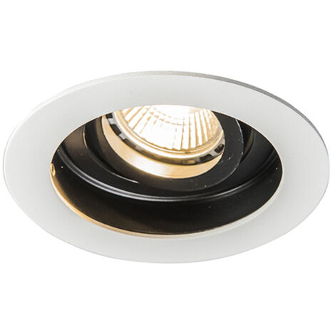QAZQA rondoo - LED Dimmable Spot encastrable variateur inclus - 2 lumière - Ø 104 mm - Blanc - Moderne - éclairage intérieur - Salon I Chambre I Cuisine I Salle à manger (1/4)