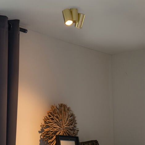 QAZQA michael - Spot plafond, plafonnier - 2 lumière - L 172 mm - Doré/Laiton - Design - éclairage intérieur - Salon I Chambre I Cuisine I Salle à manger