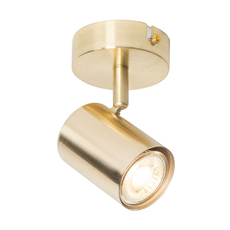 QAZQA jeana - Spot plafond, plafonnier - 1 lumière - L 95 mm - Laiton - Moderne - éclairage intérieur - Salon I Chambre I Cuisine I Salle à manger
