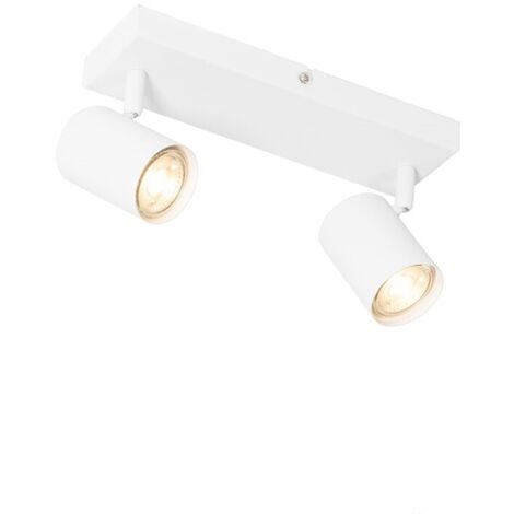 QAZQA jeana - Spot plafond, plafonnier - 2 lumière - L 260 mm - Blanc - Moderne - éclairage intérieur - Salon I Chambre I Cuisine I Salle à manger