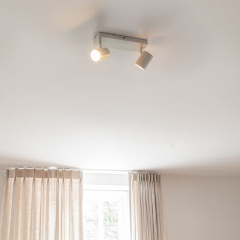 QAZQA jeana - Spot plafond, plafonnier - 2 lumière - L 260 mm - Blanc - Moderne - éclairage intérieur - Salon I Chambre I Cuisine I Salle à manger
