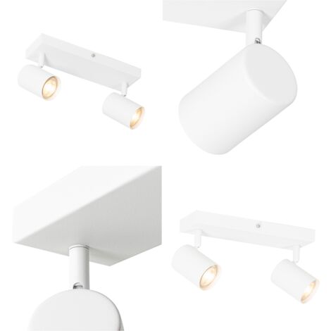 QAZQA jeana - Spot plafond, plafonnier - 2 lumière - L 260 mm - Blanc - Moderne - éclairage intérieur - Salon I Chambre I Cuisine I Salle à manger
