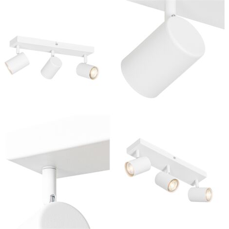 QAZQA jeana - Spot plafond, plafonnier - 3 lumière - L 350 mm - Blanc - Moderne - éclairage intérieur - Salon I Chambre I Cuisine I Salle à manger