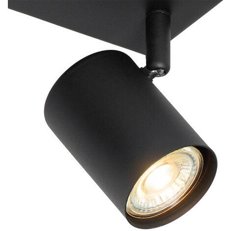 QAZQA jeana - Spot plafond, plafonnier - 3 lumière - L 350 mm - Noir - Moderne - éclairage intérieur - Salon I Chambre I Cuisine I Salle à manger