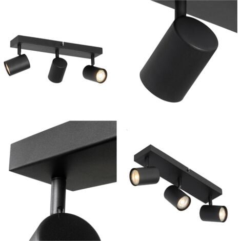 QAZQA jeana - Spot plafond, plafonnier - 3 lumière - L 350 mm - Noir - Moderne - éclairage intérieur - Salon I Chambre I Cuisine I Salle à manger
