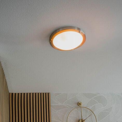 QAZQA yuma - Plafonnier - 1 lumière - Ø 31 cm - Doré/Laiton - Moderne - éclairage extérieur - Salle de bains
