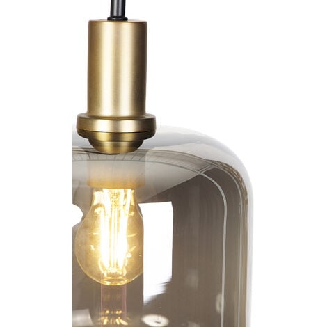 QAZQA zuzanna - Lampadaire - 1 lumière - H 150 cm - Noir et Or - Design - éclairage intérieur - Salon I Chambre