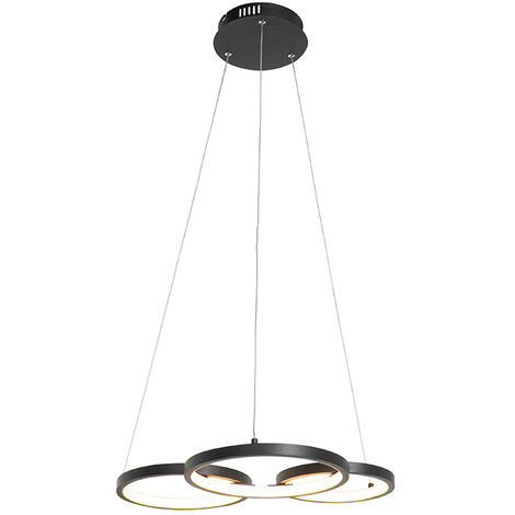 Suspension Cava Luxe - 3 Lumière - H 1500 Mm - Noir - Moderne