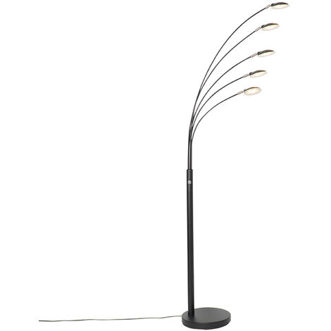 QAZQA sixties - LED Dimmable Lampadaire Design variateur inclus - 5 lumière  - H 1800 mm - Acier - Design - Éclairage