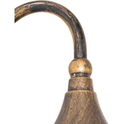 Lanterne Sur Pied Extérieure Qazqa Daphne - Hauteur 125 Cm, Doré/laiton Antique, IP44, Culot E27