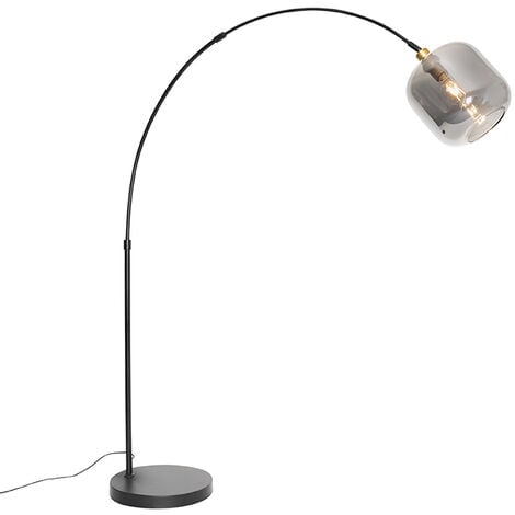 Lampadaire LED lampe de salon lampadaire design, interrupteur au pied,  métal noir, 1080lm 28W 3000K, H 130 cm, ETC Shop: lampes, mobilier,  technologie. Tout d'une source.