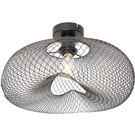 Plafonnier Fotu - 4 Lumière - L 47 Cm - Noir - Rustique - Éclairage