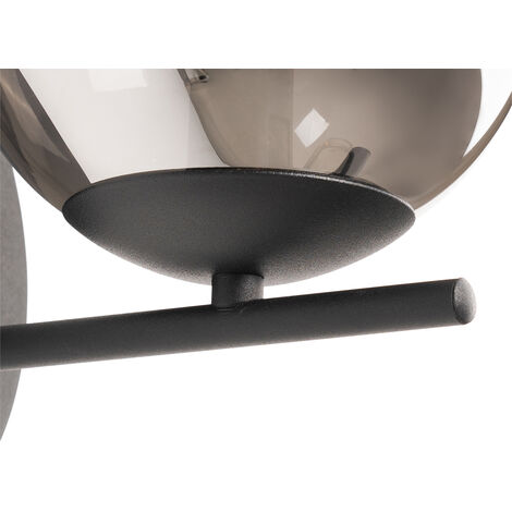 QAZQA flore - Applique murale avec interrupteur - 1 lumière - Ø 15 cm - Noir - Design - éclairage intérieur - Salon I Chambre I Cuisine I Salle à manger
