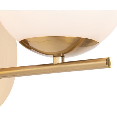QAZQA flore - Applique murale avec interrupteur - 1 lumière - Ø 15 cm - Doré/Laiton - Design - éclairage intérieur - Salon I Chambre I Cuisine I Salle à manger