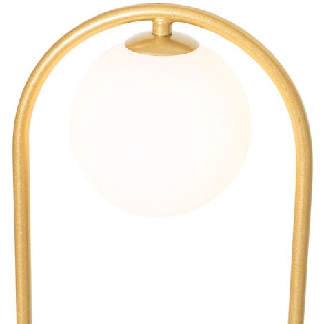 QAZQA isabella - Lampadaire - 1 lumière - H 120 cm - Doré/Laiton - Art Deco, Design - éclairage intérieur - Salon I Chambre I Cuisine I Salle à manger