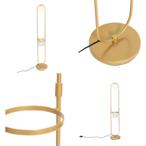 QAZQA isabella - Lampadaire - 1 lumière - H 120 cm - Doré/Laiton - Art Deco, Design - éclairage intérieur - Salon I Chambre I Cuisine I Salle à manger