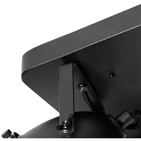 QAZQA emado - Spot plafond, plafonnier - 4 lumière - L 270 cm - Noir - Rustique - éclairage intérieur - Salon I Chambre I Cuisine I Salle à manger