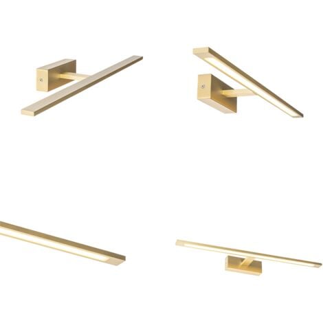 QAZQA jerre - LED Applique murale - 1 lumière - L 62 cm - Doré/Laiton - Design - éclairage intérieur - Salle de bains