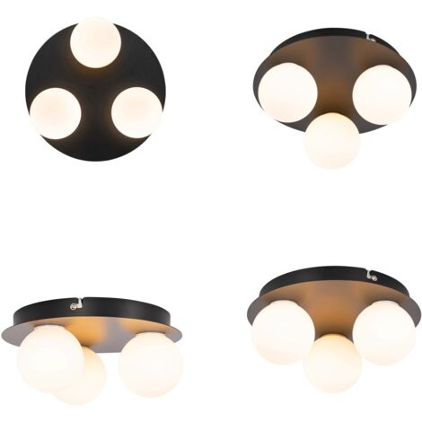 Qazqa Plafonnier Salle De Bain 4 Lumières Chrome - IP44 Dimmable Moderne Extérieur