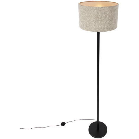 Lampe d'alimentation blanche avec abat-jour taupe et intérieur doré 40 cm -  Simplo