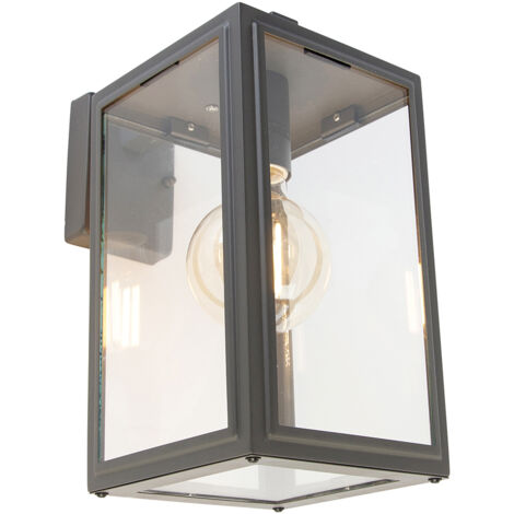 QAZQA sutton - LED Applique murale - 1 lumière - L 17 cm - Gris foncé - Classique/Antique, Rustique, Rétro - éclairage extérieur (1/4)