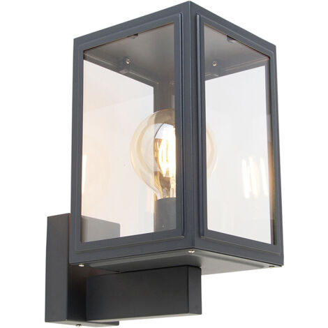 QAZQA sutton - LED Applique murale - 1 lumière - L 17 cm - Gris foncé - Classique/Antique, Rustique, Rétro - éclairage extérieur (1/4)