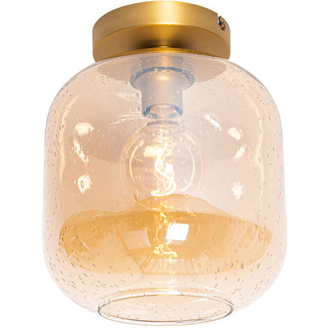 QAZQA zuzanna - Plafonnier - 1 lumière - Ø 25 cm - Orange - Design - éclairage intérieur - Salon I Chambre I Cuisine I Salle à manger (1/4)