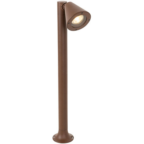 QAZQA Ciara Palo Da Giardino Moderno 1 Luce - Orientabile, Colore Ruggine, IP44, Attacco GU10