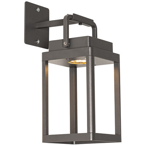 Lanterne avec bougie Led intégré 2 coloris assortis:Noir/gris