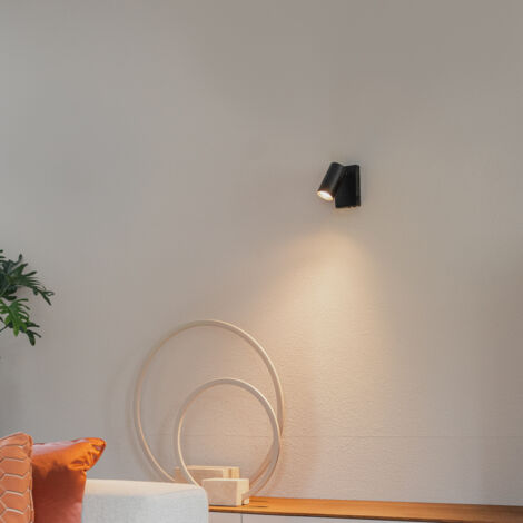 QAZQA jeana luxe - Applique murale avec interrupteur - 1 lumière - L 7.6 cm - Noir - Moderne - éclairage intérieur - Salon I Chambre I Cuisine I Salle à manger