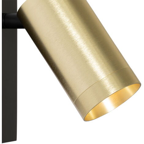 QAZQA jeana luxe - Applique murale avec interrupteur - 1 lumière - L 7.6 cm - Laiton - Moderne - éclairage intérieur - Salon I Chambre I Cuisine I Salle à manger