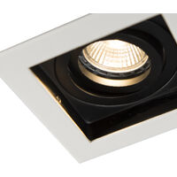 QAZQA carree - Spot encastrable Moderne - 1 lumière - L 103 mm - Blanc - Design,Moderne - Éclairage intérieur - Salon I Chambre I Cuisine I Salle à manger - Blanc