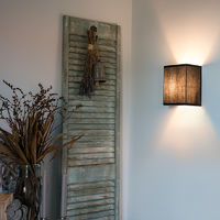 QAZQA vete - Applique murale avec abat-jour Moderne - 1 lumière - L 150 mm - Noir - Moderne - Éclairage intérieur - Salon I Chambre