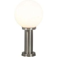 Qazqa – Potelet d'extérieur moderne en acier inoxydable – Ø 250 mm – Indice de protection IP44 – Luminosité variable – Pour ampoule E27