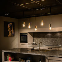 QAZQA cavoba hl - Grande suspension Industriel - 5 lumière - L 1240 mm - Gris - Rustique - Éclairage intérieur - Salon I Chambre I Cuisine I Salle à manger