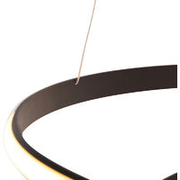 QAZQA rowan - LED Dimmable Suspension Moderne variateur inclus - 1 lumière - Ø 740 mm - Noir - Moderne - Éclairage intérieur - Salon | Chambre | Cuisine | Salle à manger