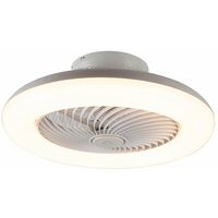 Qazqa – Ventilateur de plafond blanc 55,5 cm avec éclairage LED dimmable 40W – Télécommande incluse – Pour pièces jusqu'à 18 m²
