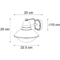 QAZQA baleno - Lampe sur pied extérieur - 1 lumière - L 14 cm - Doré