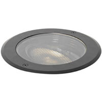 Qazqa – Spot encastré extérieur noir AR111 orientable IP65 – Aluminium étanche – 20 cm diamètre – Pour éclairage jardin