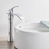 Hoch Wasserfall Wasserhahn Waschtischarmatur Einhandmischer Bad Armatur  Weiß