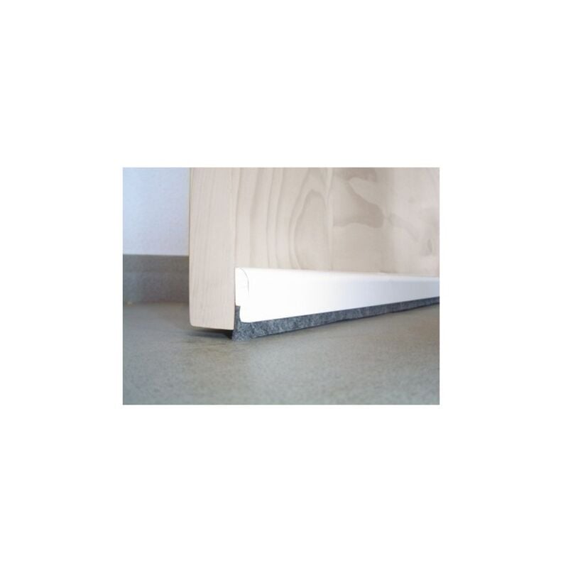 Burlete Bajo Puerta 105Cm Adhesivo Labio Aluminio Blanco Burcasa