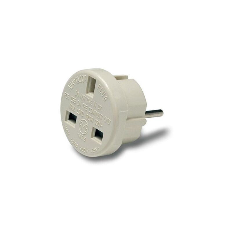 Famatel Adaptador Enchufe Europeo-Universal 2P+T 10A 250V Blanco