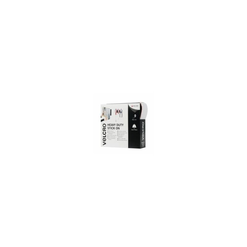 HEAVY DUTY marca VELCRO® Cinta Adhesiva Extra Fuerte (Caja de 25 mt. de  cierre x 50 mm. blanco)