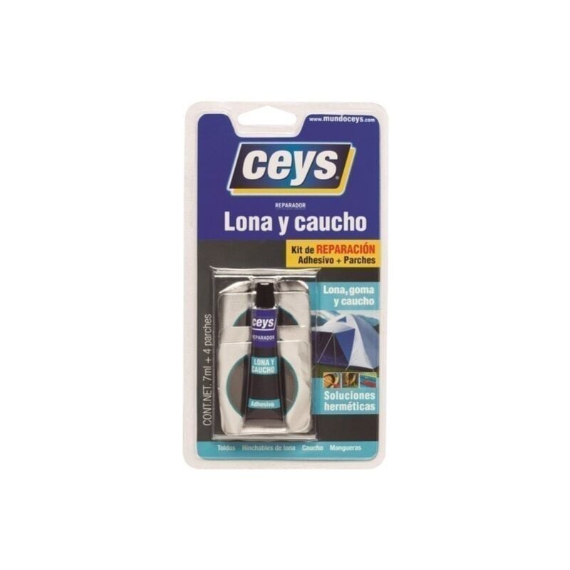 Reparador Lona Y Caucho 7 Ml Con Parches Ceys