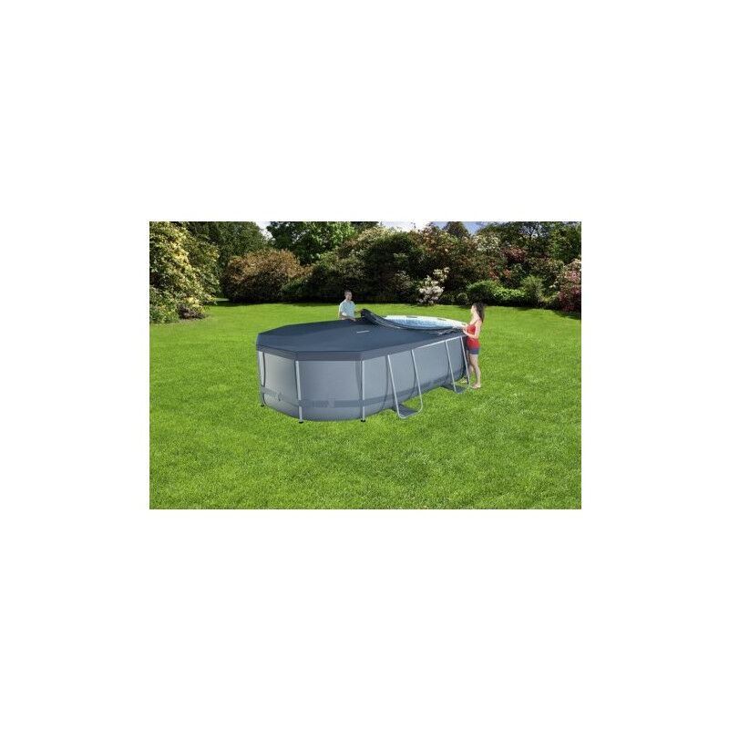 Cobertor Piscina 418X230Cm Ovalado Bestway Gris