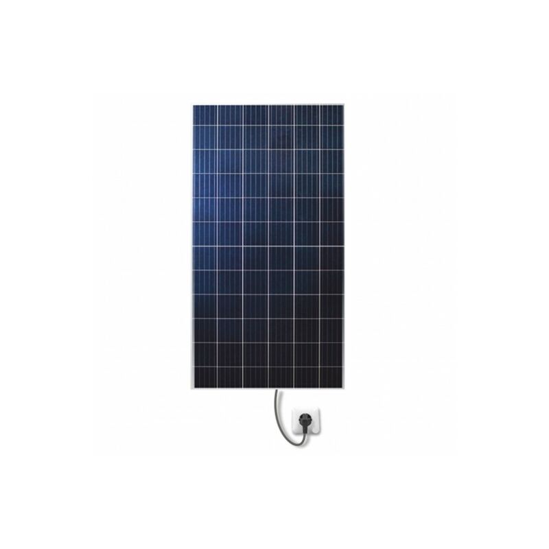 un enchufe y un panel solar, la producción de energía sostenible y