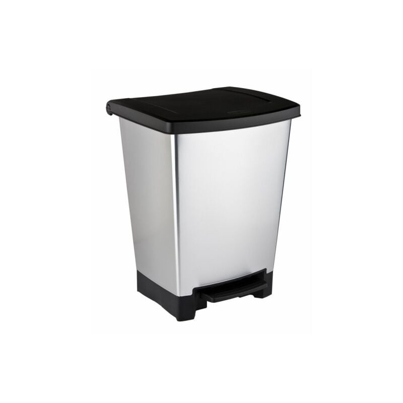 Cubo Basura Reciclaje 25Lt Con Pedal 2Compartimentos Plastico Gris/Plastico Curver